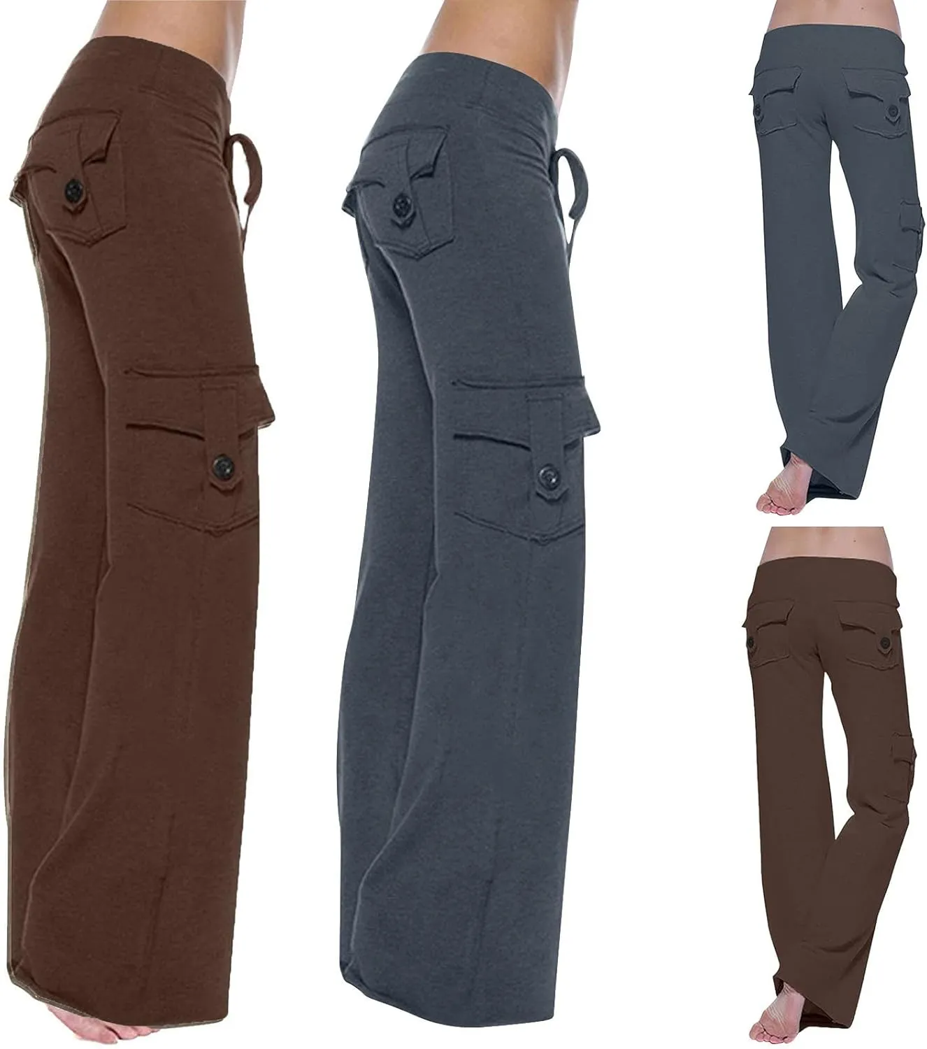Cargo Pants Women Wide Leg Yoga Pants Multiple Pockets Cargo Pants Workout Athletic Pants Baggy Y2k Pants Plus Size