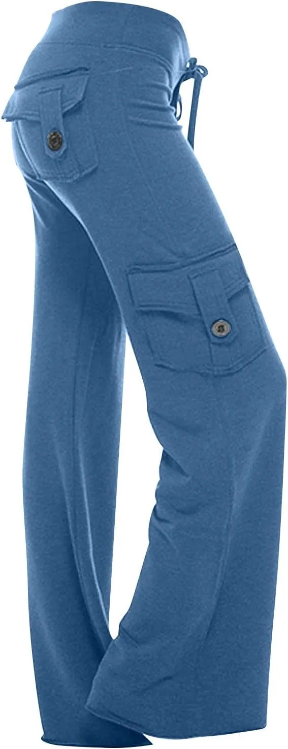 Cargo Pants Women Wide Leg Yoga Pants Multiple Pockets Cargo Pants Workout Athletic Pants Baggy Y2k Pants Plus Size