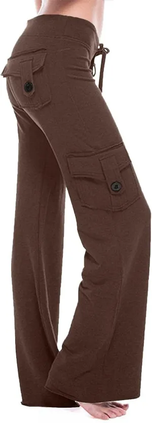 Cargo Pants Women Wide Leg Yoga Pants Multiple Pockets Cargo Pants Workout Athletic Pants Baggy Y2k Pants Plus Size