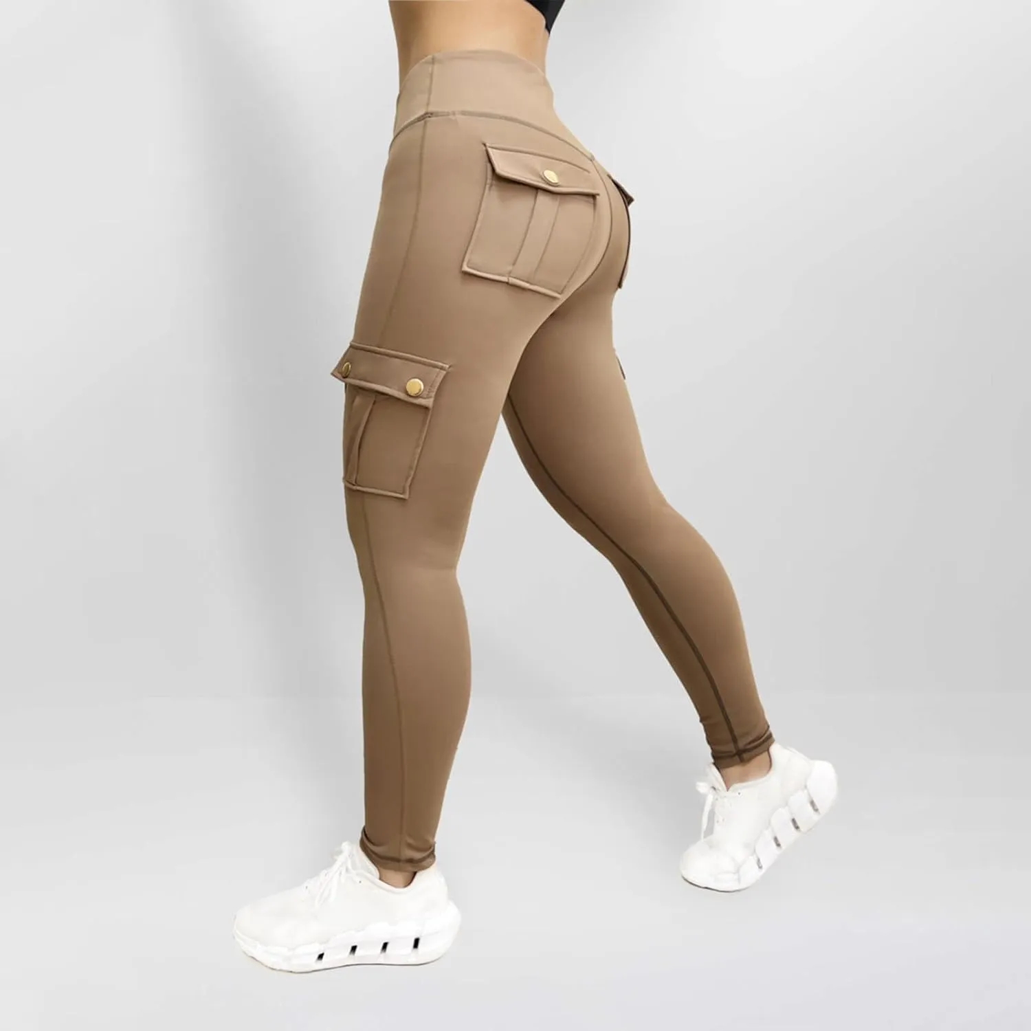 Cargo Pants Womens Butt Lifting Leggings with Flap Pockets Workout Cargo Leggings Casual Hiking Jogger Pants