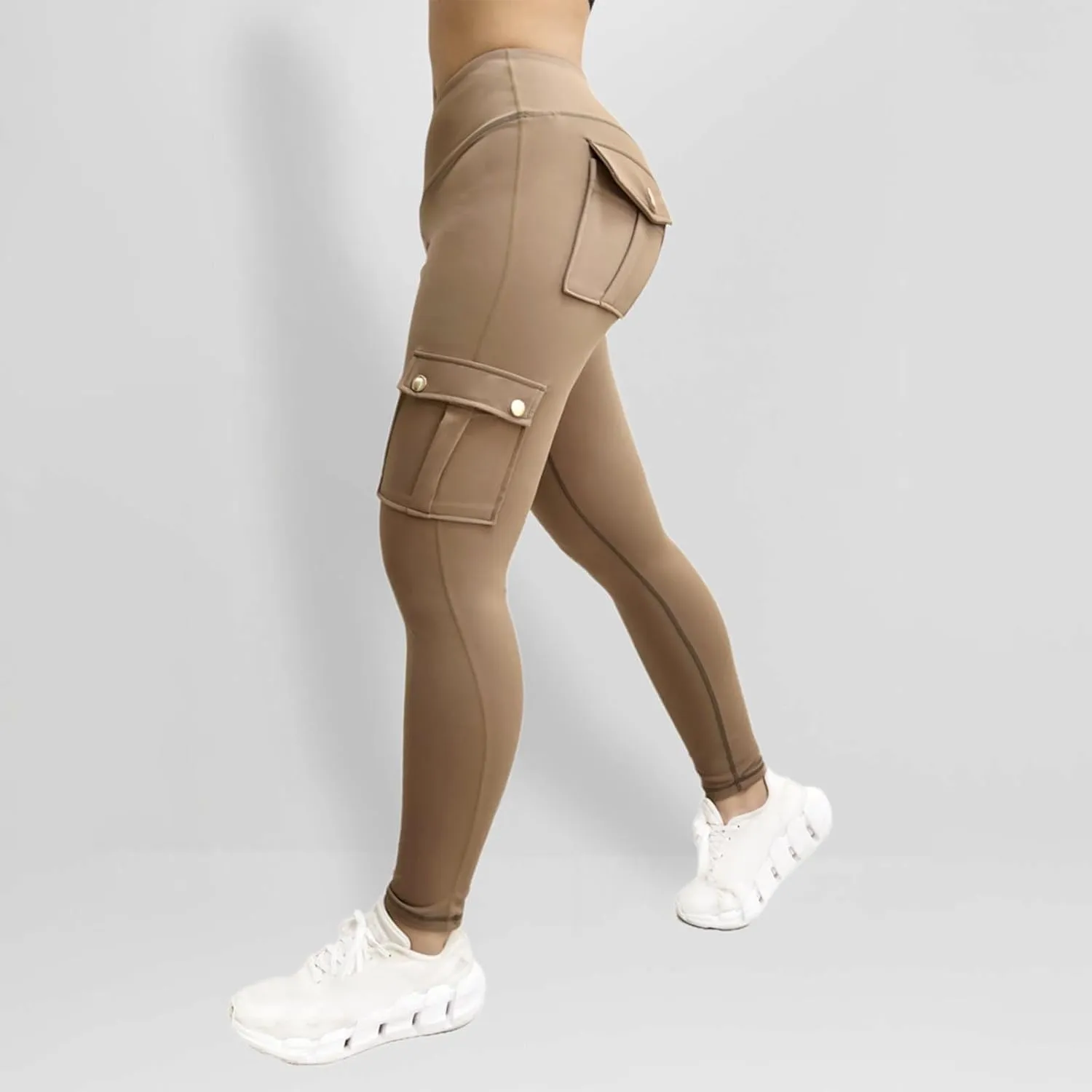 Cargo Pants Womens Butt Lifting Leggings with Flap Pockets Workout Cargo Leggings Casual Hiking Jogger Pants