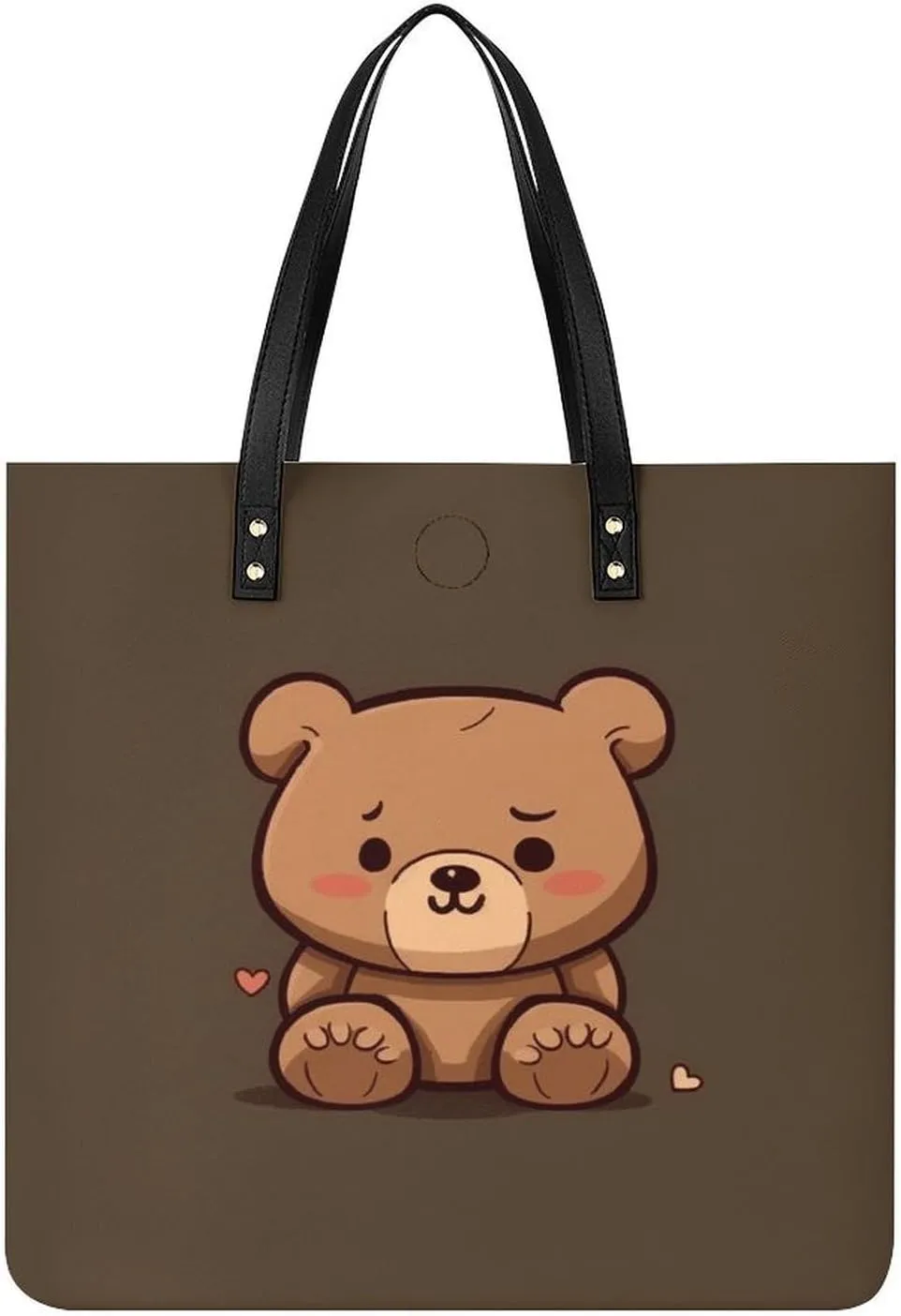 Cartoon Brown Cute Bear Leather Women Tote Bag Soft Handbags Fashion Shoulder Purses Large Capacity Satchel Clutch Handbag for Travel Work