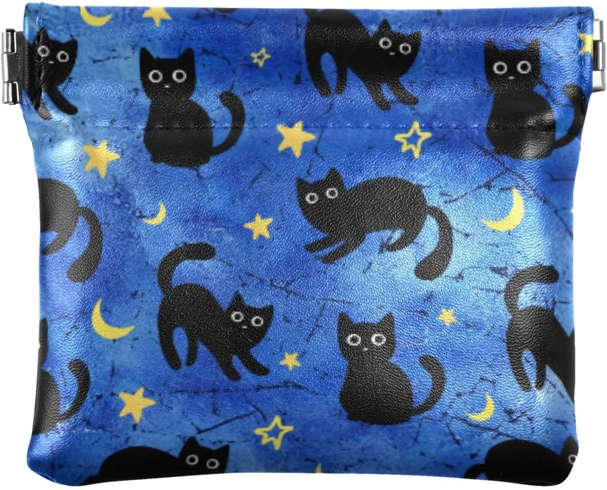 Cat Squeeze Coin Purse PU Leather Change Purse Pouch Change Holder for Woman