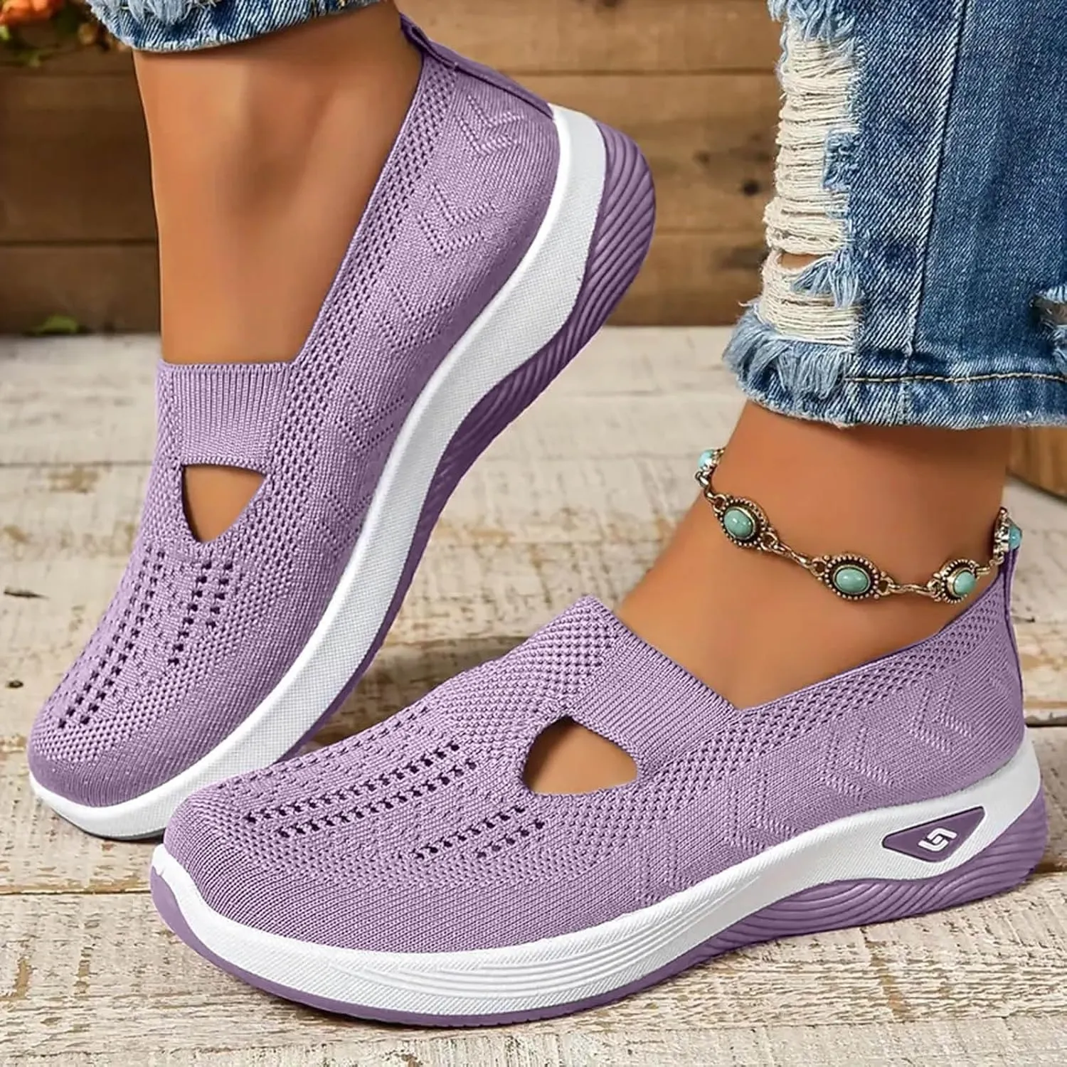 Cathalem Diabetic Shoes for Women, 2024 New Women's Woven Breathable Soft Sole Shoes Women Diabetes Foam Shoes