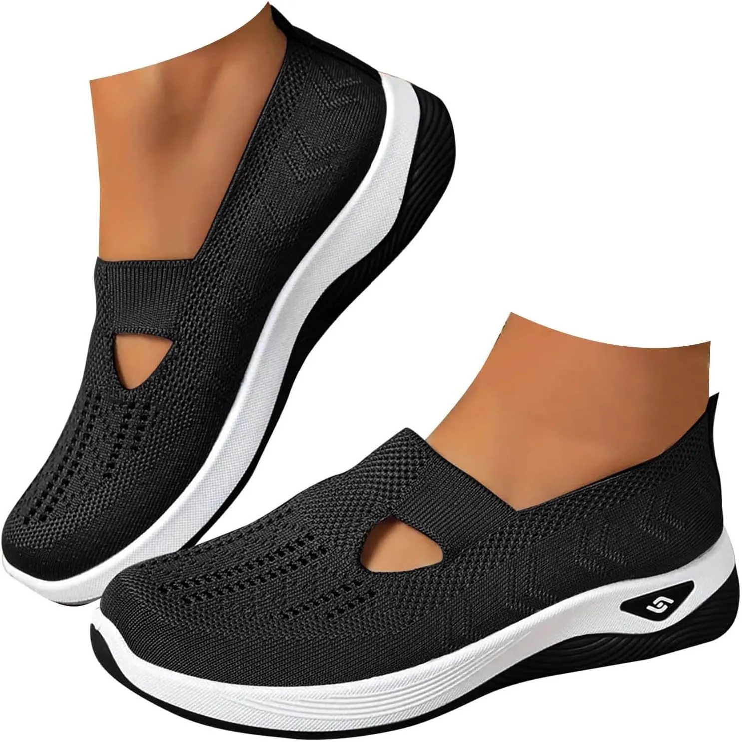 Cathalem Diabetic Shoes for Women, 2024 New Women's Woven Breathable Soft Sole Shoes Women Diabetes Foam Shoes