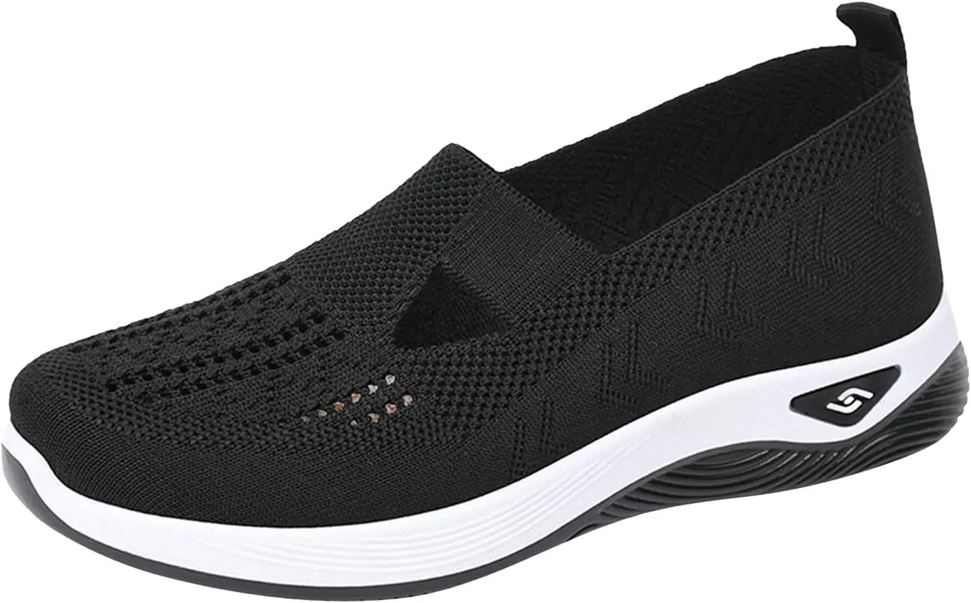 Cathalem Diabetic Shoes for Women, 2024 New Women's Woven Breathable Soft Sole Shoes Women Diabetes Foam Shoes