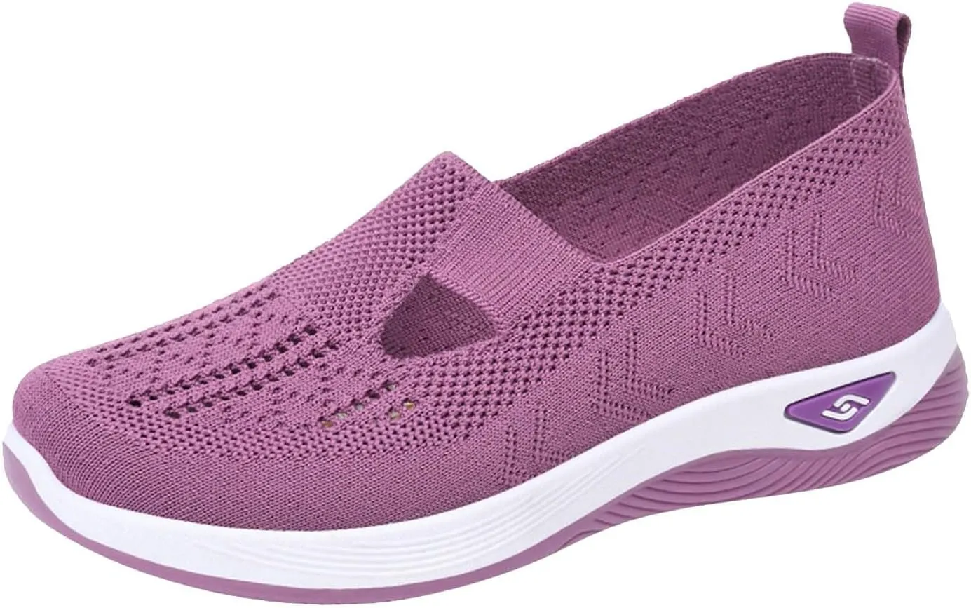 Cathalem Orthopedic Shoes for Women, 2024 New Women's Woven Breathable Soft Sole Shoes Women Diabetes Foam Shoes