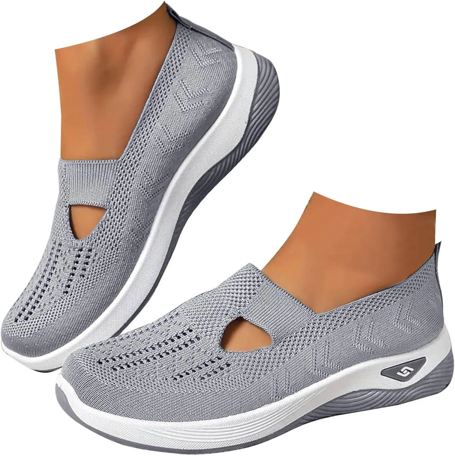 Cathalem Orthopedic Shoes for Women, 2024 New Women's Woven Breathable Soft Sole Shoes Women Diabetes Foam Shoes