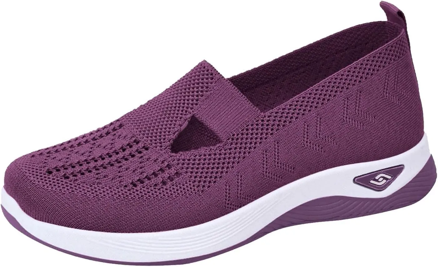 Cathalem Orthopedic Shoes for Women, 2024 New Women's Woven Breathable Soft Sole Shoes Women Diabetes Foam Shoes