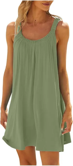 Ceboyel Women Boho Summer Vacation Dresses Casual Trendy Beach Sundress Flowy Sun Tank Dress Beach Party Cruise Wear 2023