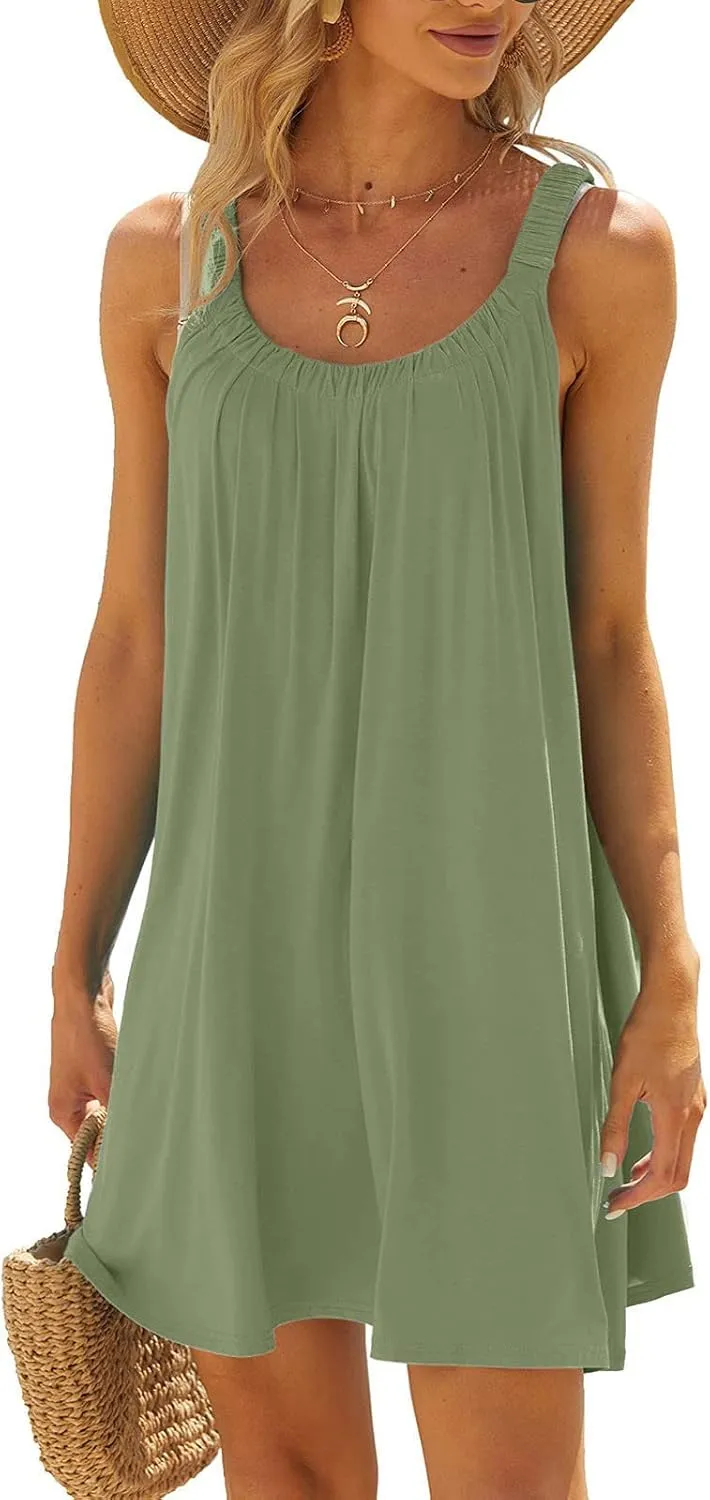 Ceboyel Women Boho Summer Vacation Dresses Casual Trendy Beach Sundress Flowy Sun Tank Dress Beach Party Cruise Wear 2023