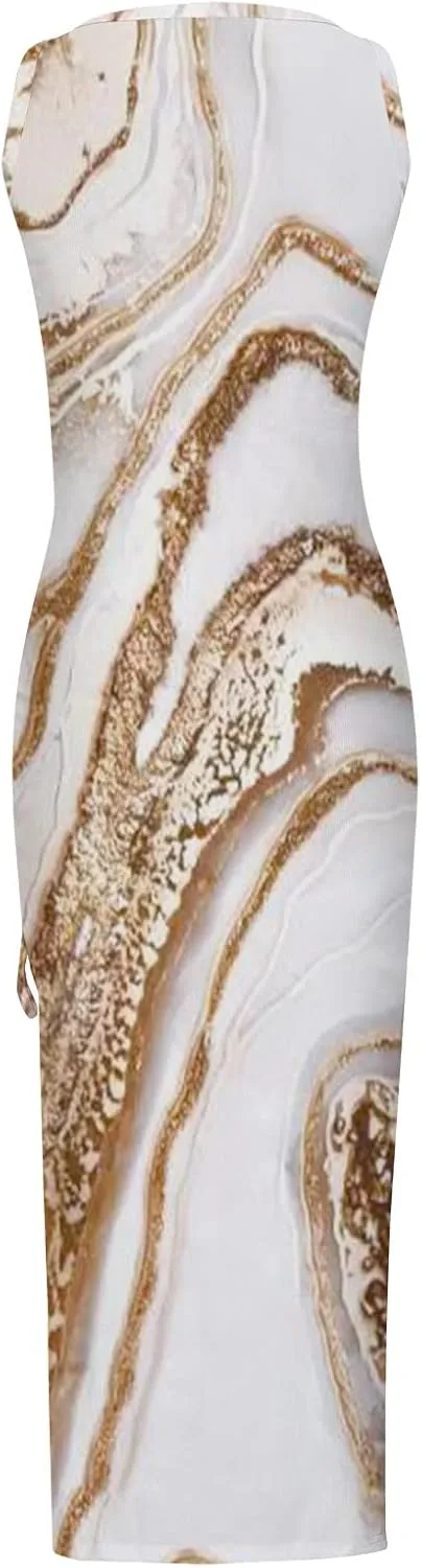 Ceboyel Womens Ribbed Tank Dress Bodycon Summer Dresses Split Casual Sun Dresses Trendy Sexy Maxi Long Sundresses 2023