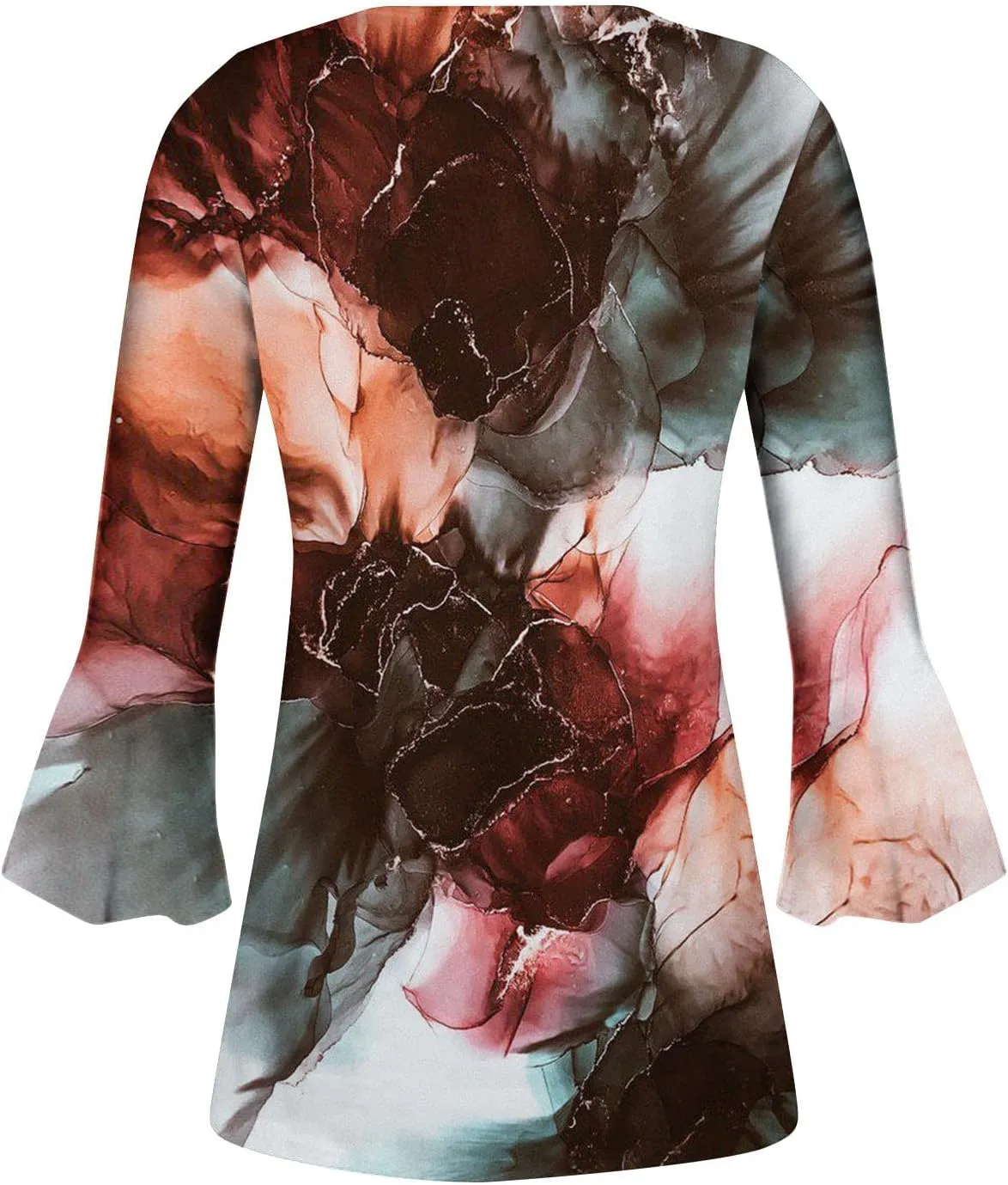 Ceboyel Womens Summer Tops 2023 Floral Button Down Tunic Shirts 3/4 Sleeve Tops Blouse Trendy Dressy Casual Ladies Clothes
