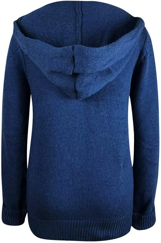 ChicCrate Fall Sweaters for Women Trendy Chunky Knit Open Front Cardigan Button Down Long Sleeve Shirt Loose Plus Size Tops