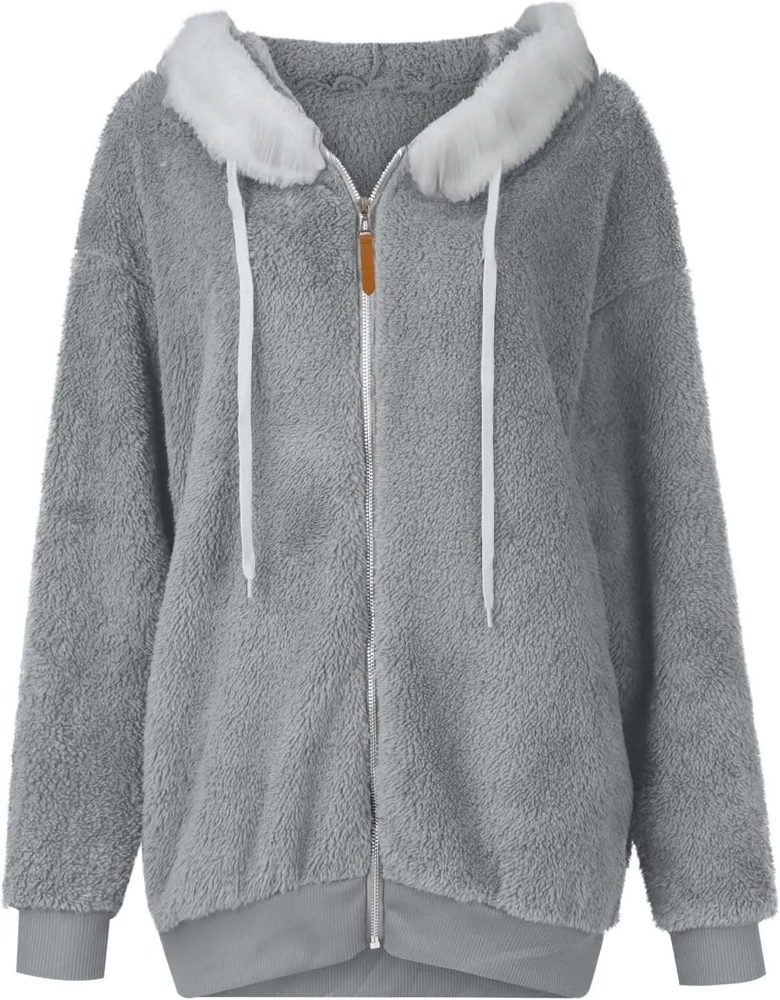 ChicCrate Womens Winter Coats Sherpa Lined Fleece Jacket Cute Zip Up Hoodie Long Sleeve Plus Size Tops Warm Jackets Outerwear