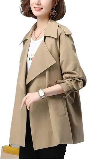 CHONG FENG XIA Women's Spring and Autumn Trench Coat Thin Coat