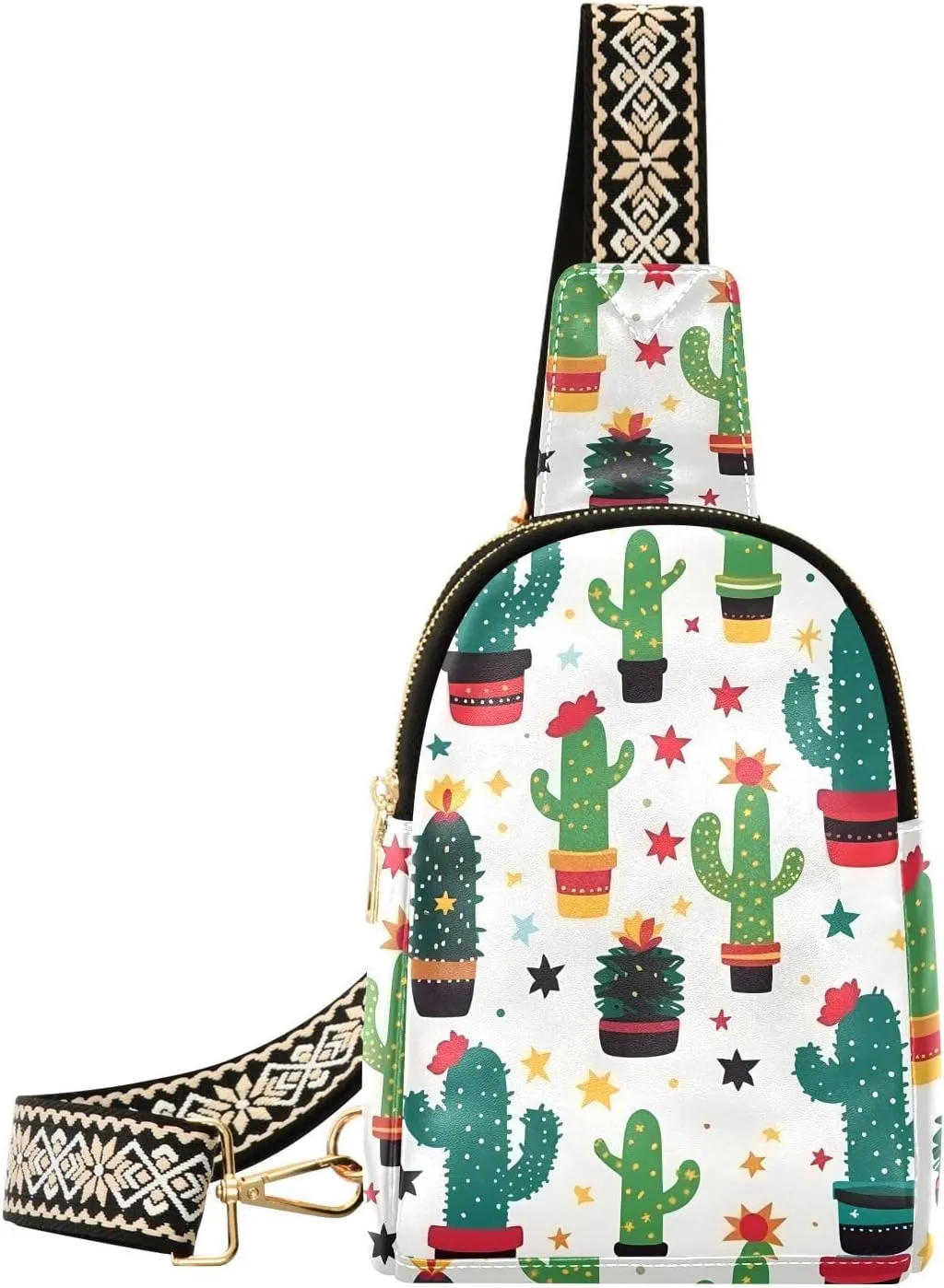 Christmas Cactus Flower Sling Bag for Women Fanny Packs for Women Small Leather Fanny Pack Crossbody Bags Fashion Waist Packs Chest Bag for Travel 21341413
