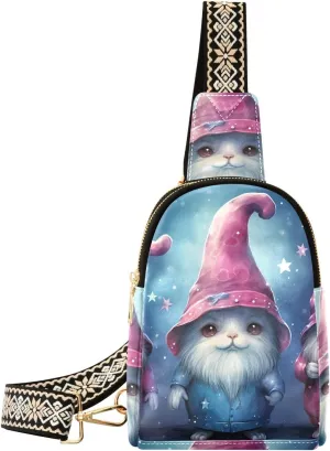 Christmas Gnome Sling Bag for Women Fanny Packs for Women Small Leather Fanny Pack Crossbody Bags Fashion Waist Packs Chest Bag for Travel 21341380