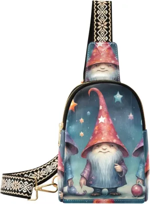 Christmas Gnome Sling Bag for Women Fanny Packs for Women Small Leather Fanny Pack Crossbody Bags Fashion Waist Packs Chest Bag for Travel 21341425