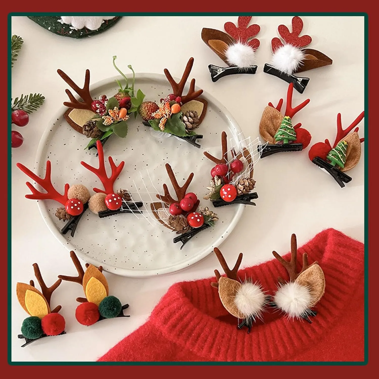 Christmas hairpins, antler headbands, elk headbands, Christmas dressups, headbands, hair clips,