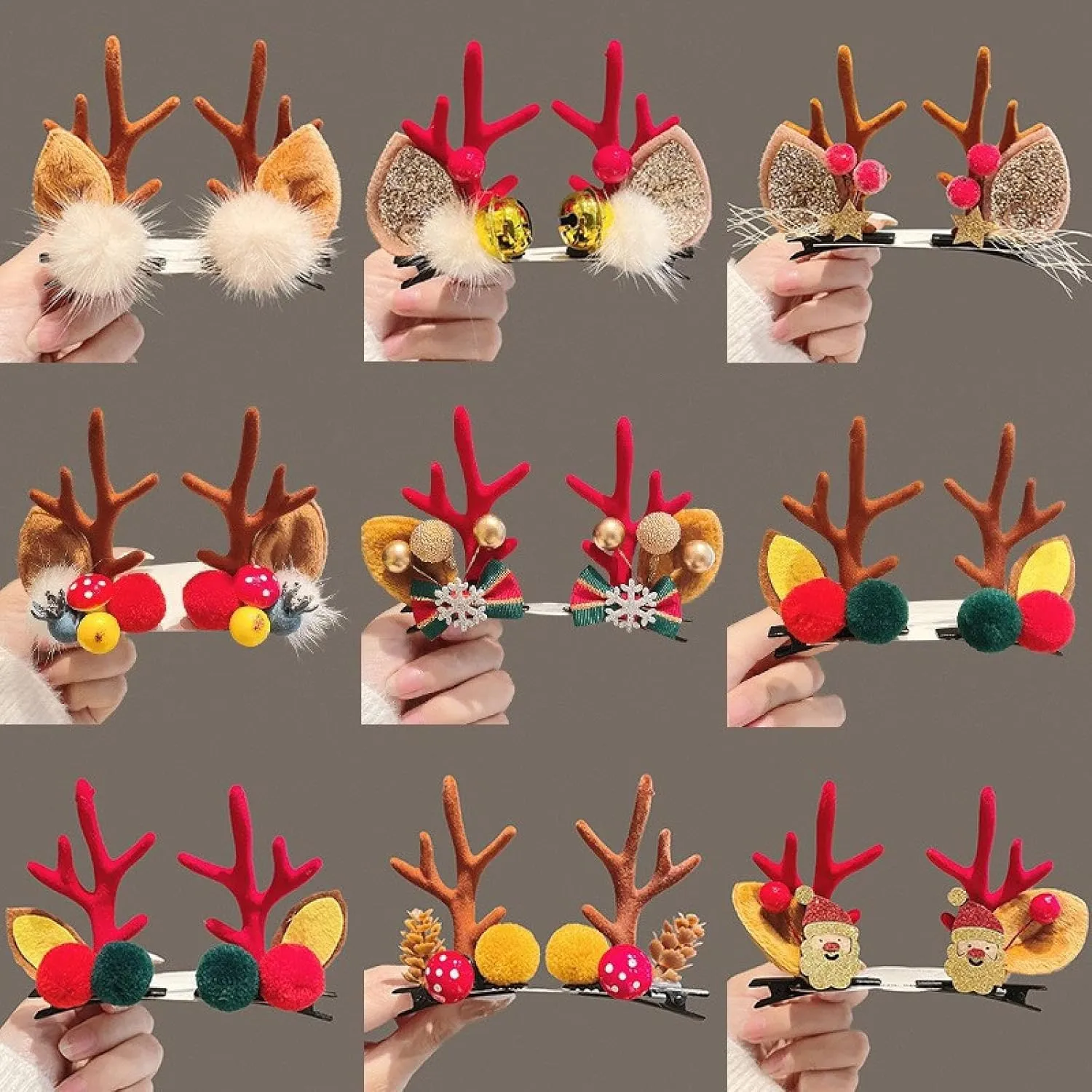 Christmas hairpins, antler headbands, elk headbands, Christmas dressups, headbands, hair clips,