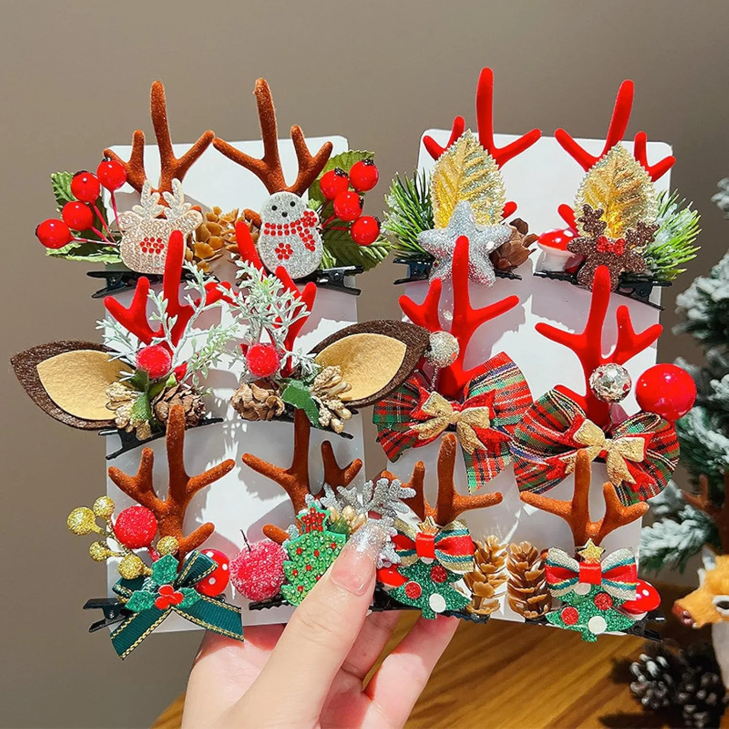 Christmas hairpins, antler headbands, elk headbands, Christmas dressups, headbands, hair clips,