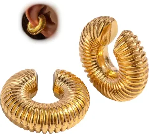 Chunky Ear Cuffs for Women Non Piercing Cartilage Earring Gold Oversized Fake Ear Cuffs for Women Large Ear Cuff Earrings for Women