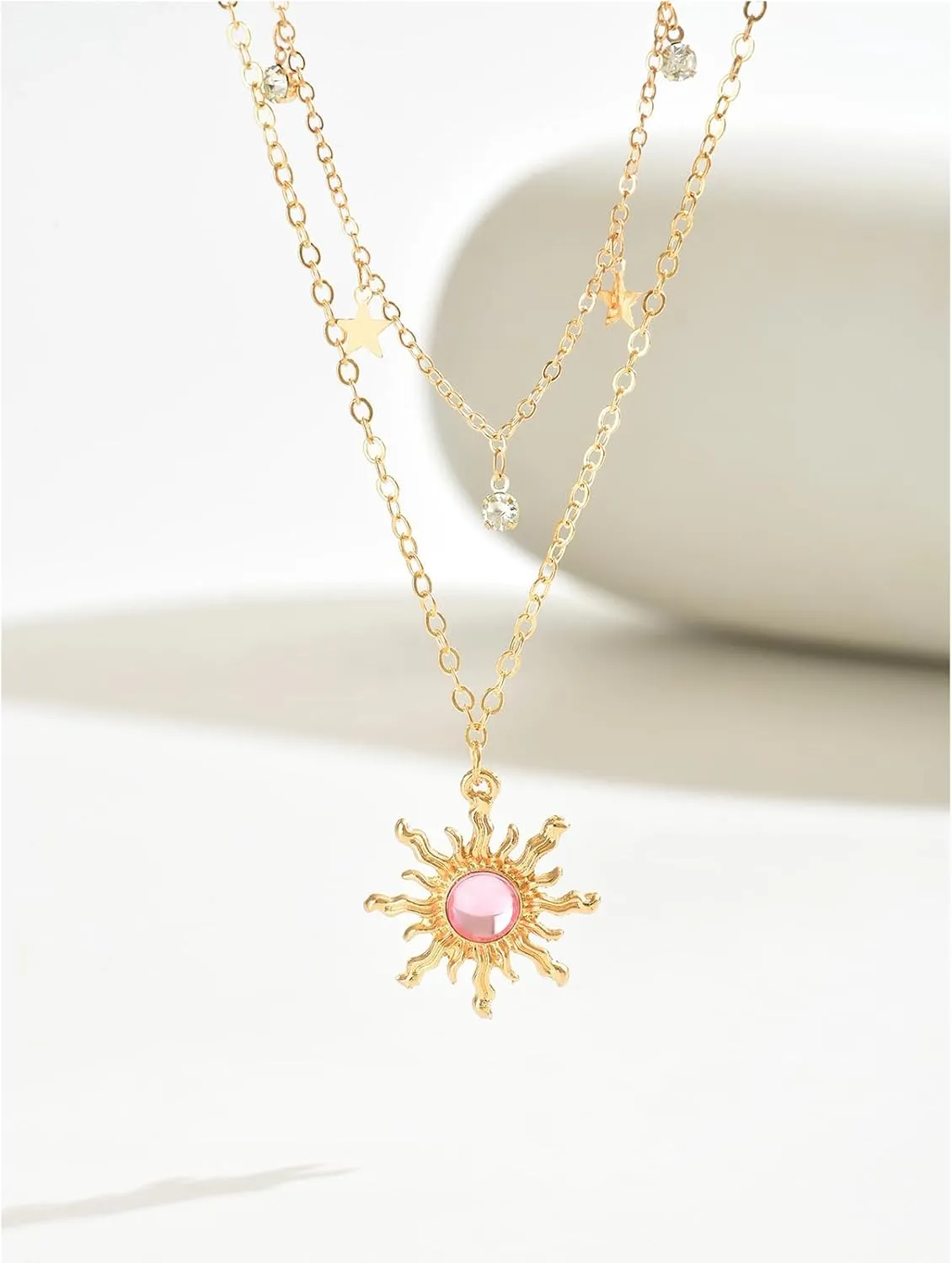 Chunky Gold Heart Necklaces for Women Gold Chunky Cross Necklace Dainty Gold Coin Sun Pendant Necklace Puffy Heart Necklace Cuban Link Necklace OT Buckle Necklace Metal Disc Charm Necklace Gold Statement Jewelry