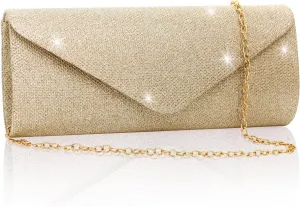 Clutch Purses for Women,Evening Bag Envelope Clutch with Detachable Chain Sparkle Elegance