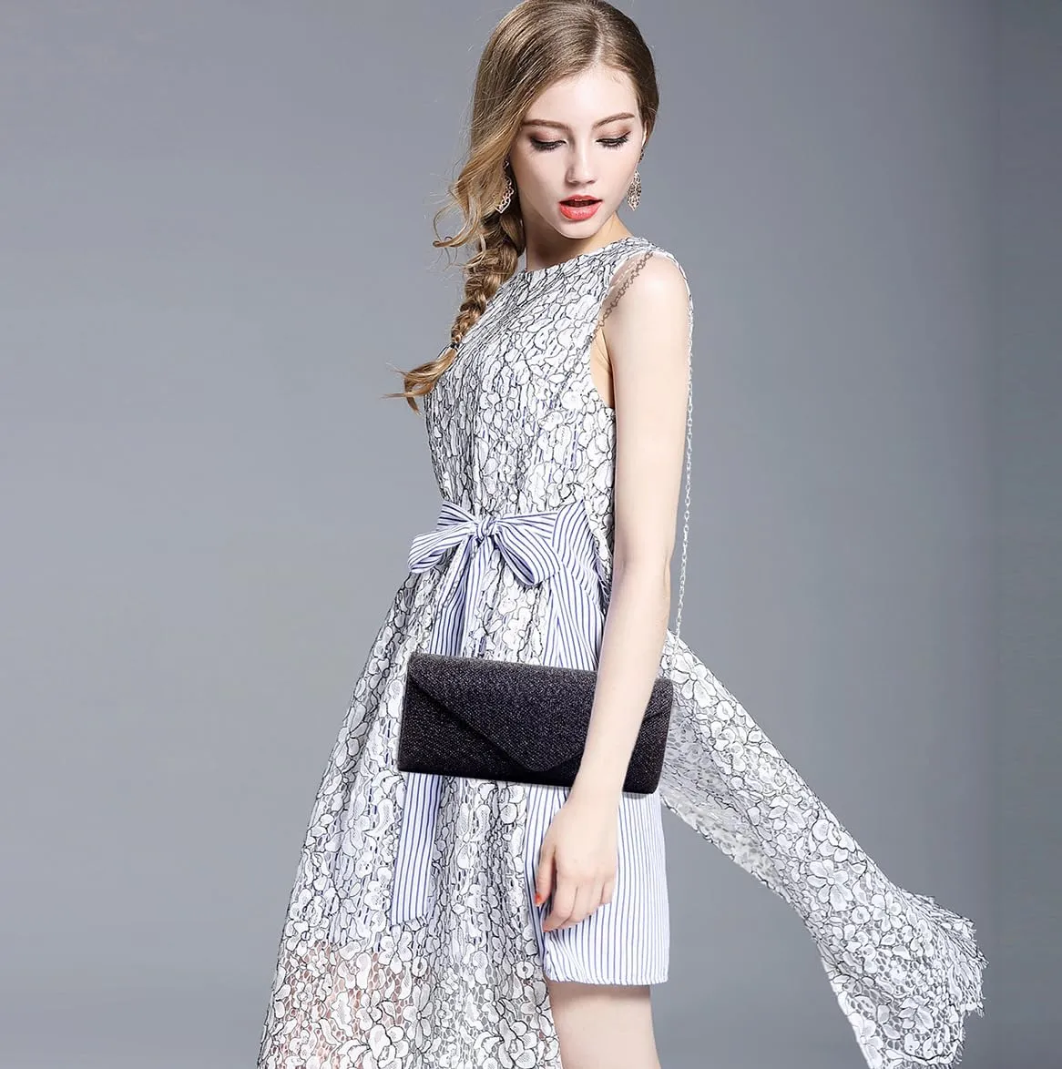 Clutch Purses for Women,Evening Bag Envelope Clutch with Detachable Chain Sparkle Elegance