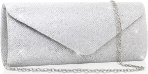 Clutch Purses for Women,Evening Bag Envelope Clutch with Detachable Chain Sparkle Elegance