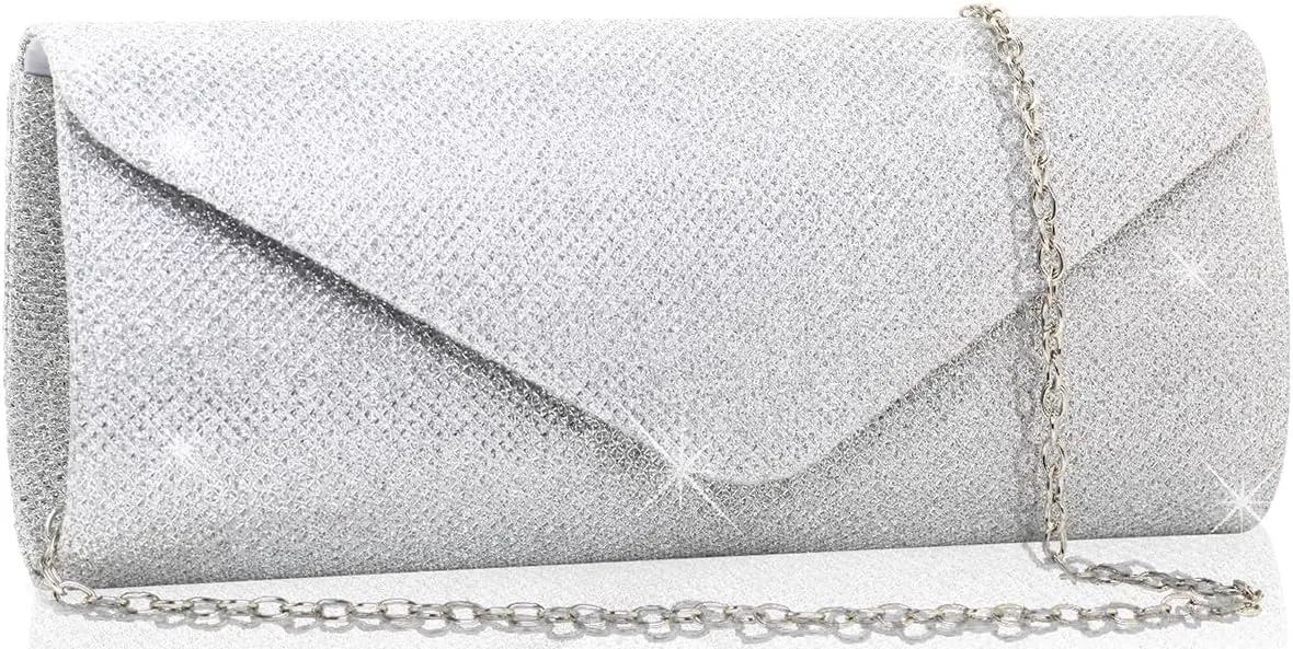 Clutch Purses for Women,Evening Bag Envelope Clutch with Detachable Chain Sparkle Elegance