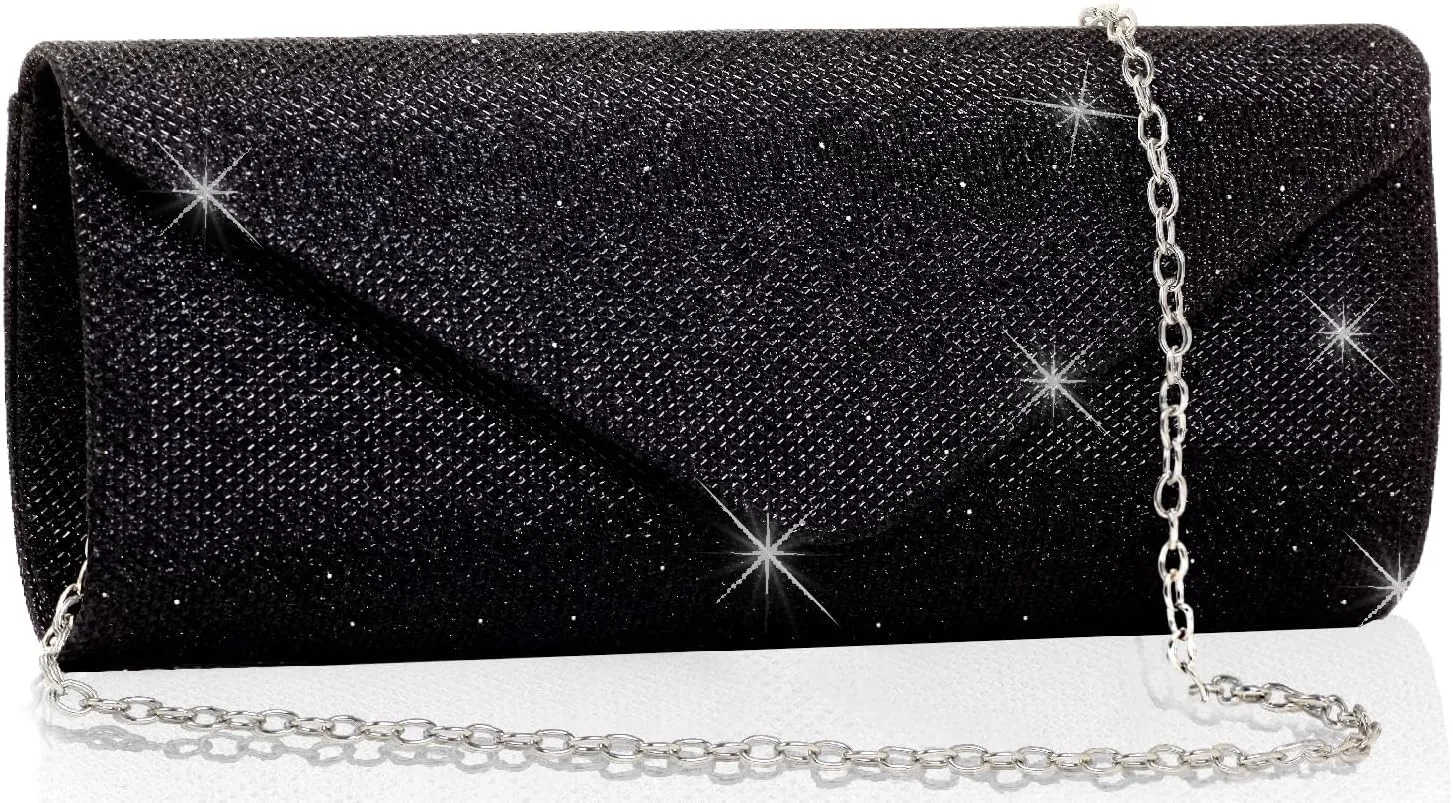 Clutch Purses for Women,Evening Bag Envelope Clutch with Detachable Chain Sparkle Elegance