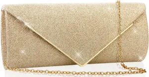 Clutch Purses for Women,Evening Bag Envelope Clutch with Detachable Chain Sparkle Elegance