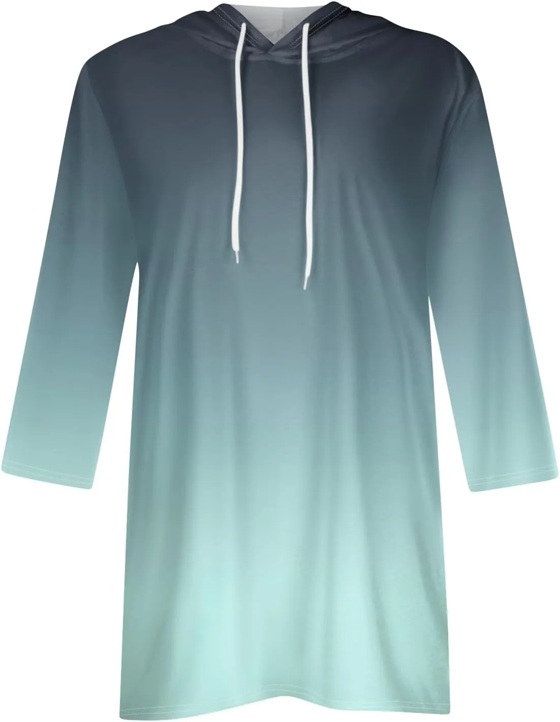 COTECRAM Womens Fall Oversized Hoodies 3/4 Length Sleeve Casual Shirts Fashion Tunic Tops Lightweight Pullover with Pockets