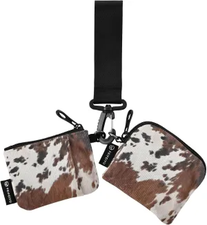 Cow Print Zip Around Wristlet Wallet for Women Portable Detachable Dual Pocket Keychain Wallet Wrist Wallet
