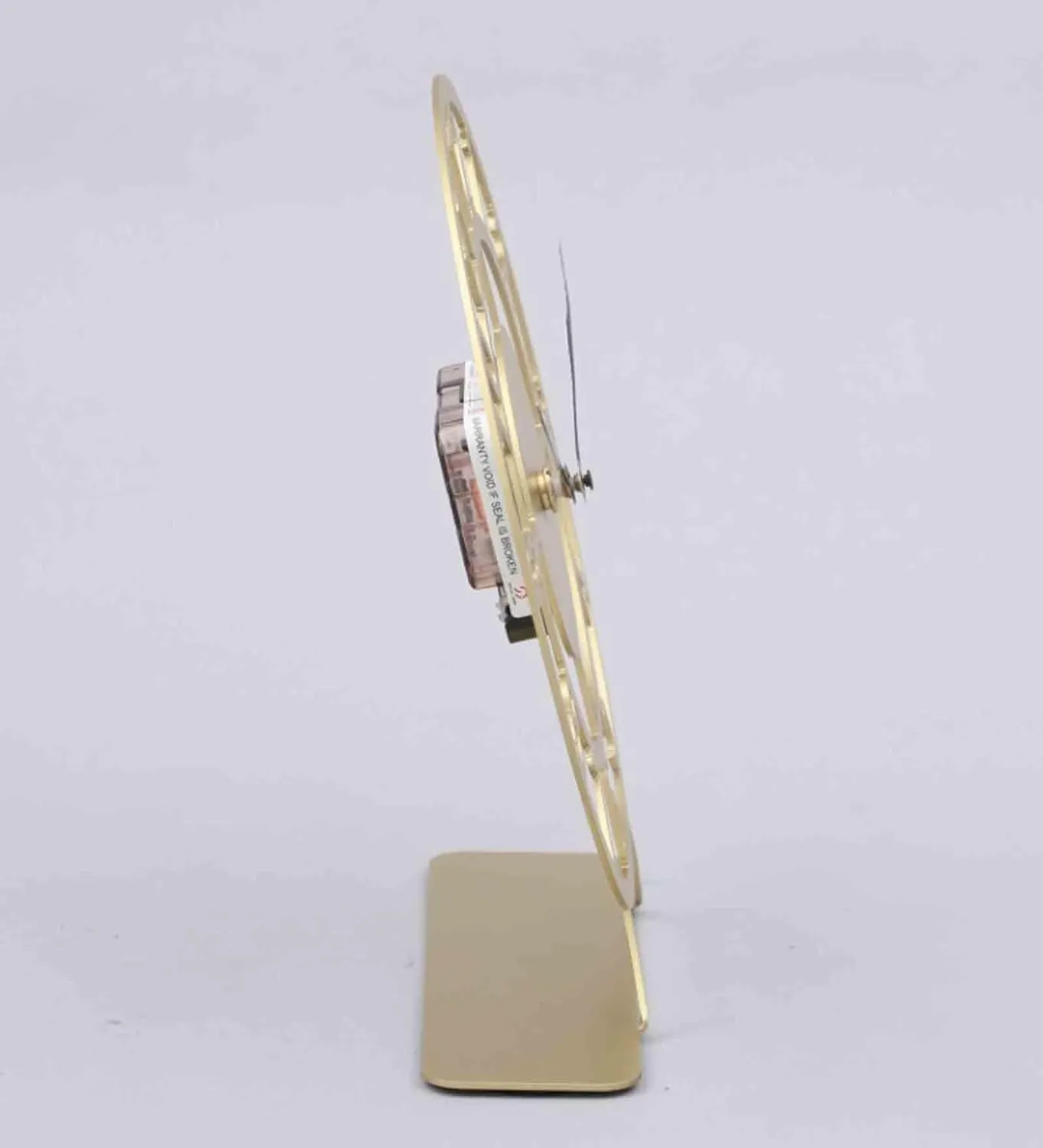 COZY HAUS 8-Inch Round Laser-Cut Metal Desk Clock with Unique Gold Color Design Clock