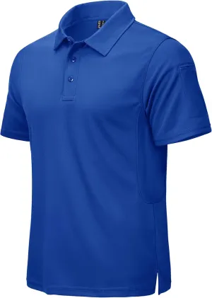 CRYSULLY Polo Shirts for Men Golf Shirt Short Sleeve Tactical Performance Polo T Shirts Dry Fit for Work, Fishing, Hiking