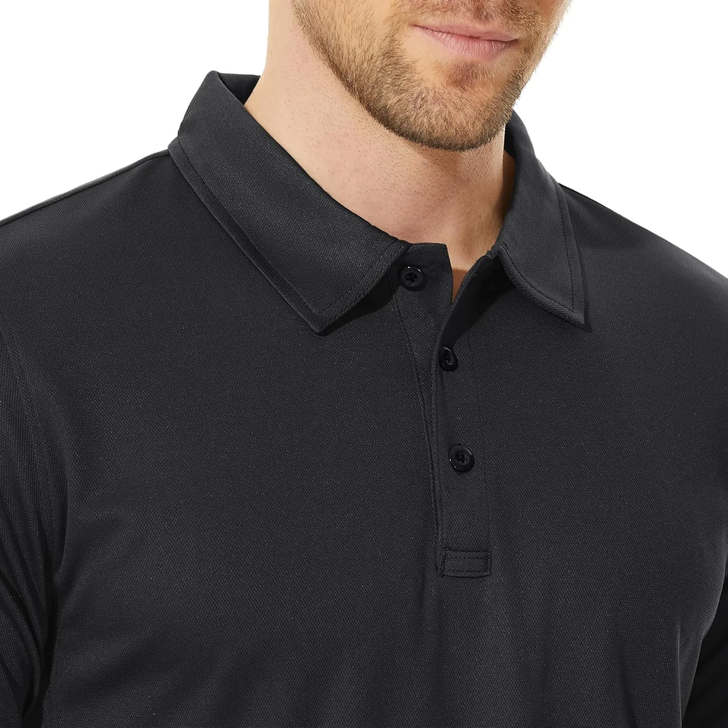 CRYSULLY Polo Shirts for Men Golf Shirt Short Sleeve Tactical Performance Polo T Shirts Dry Fit for Work, Fishing, Hiking
