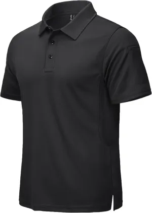 CRYSULLY Polo Shirts for Men Golf Shirt Short Sleeve Tactical Performance Polo T Shirts Dry Fit for Work, Fishing, Hiking