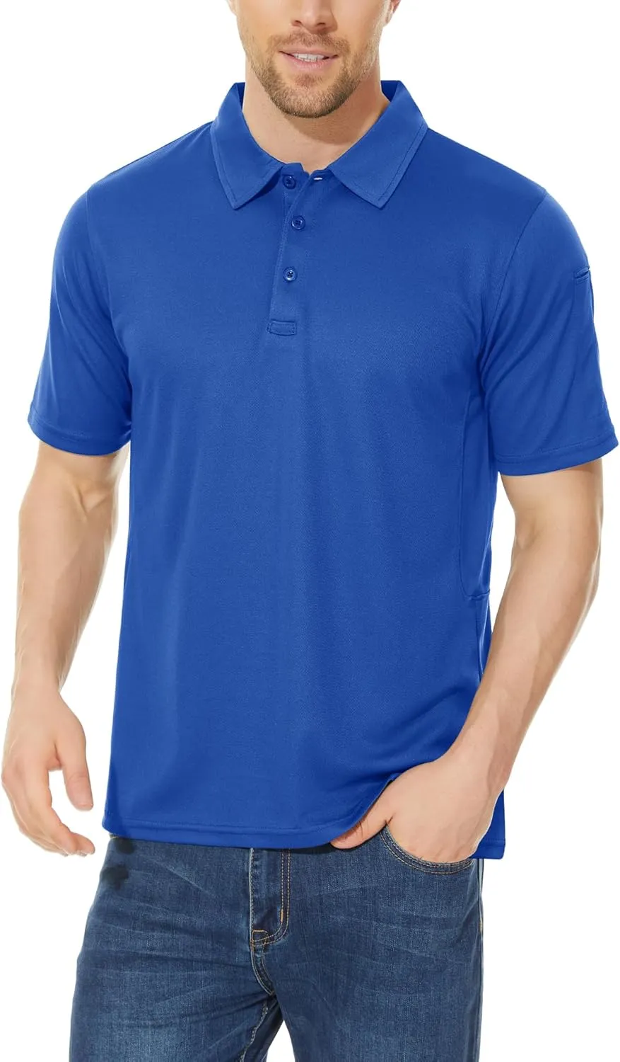 CRYSULLY Polo Shirts for Men Golf Shirt Short Sleeve Tactical Performance Polo T Shirts Dry Fit for Work, Fishing, Hiking