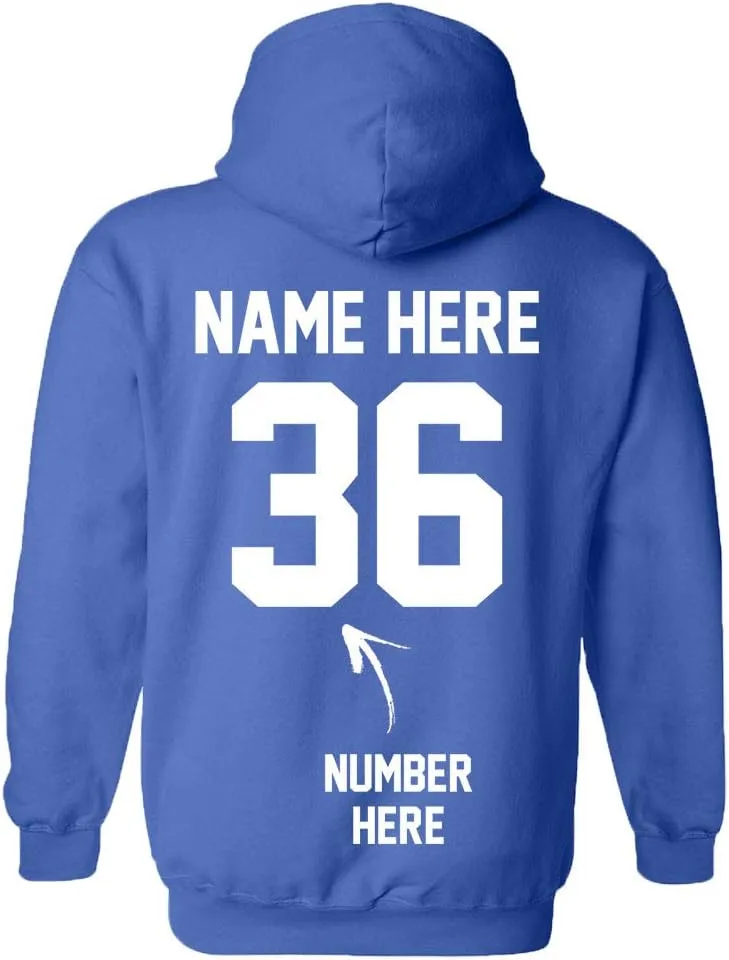 Custom Hoodies - Add Your Name & Number - 2 Side Personalized Sweaters