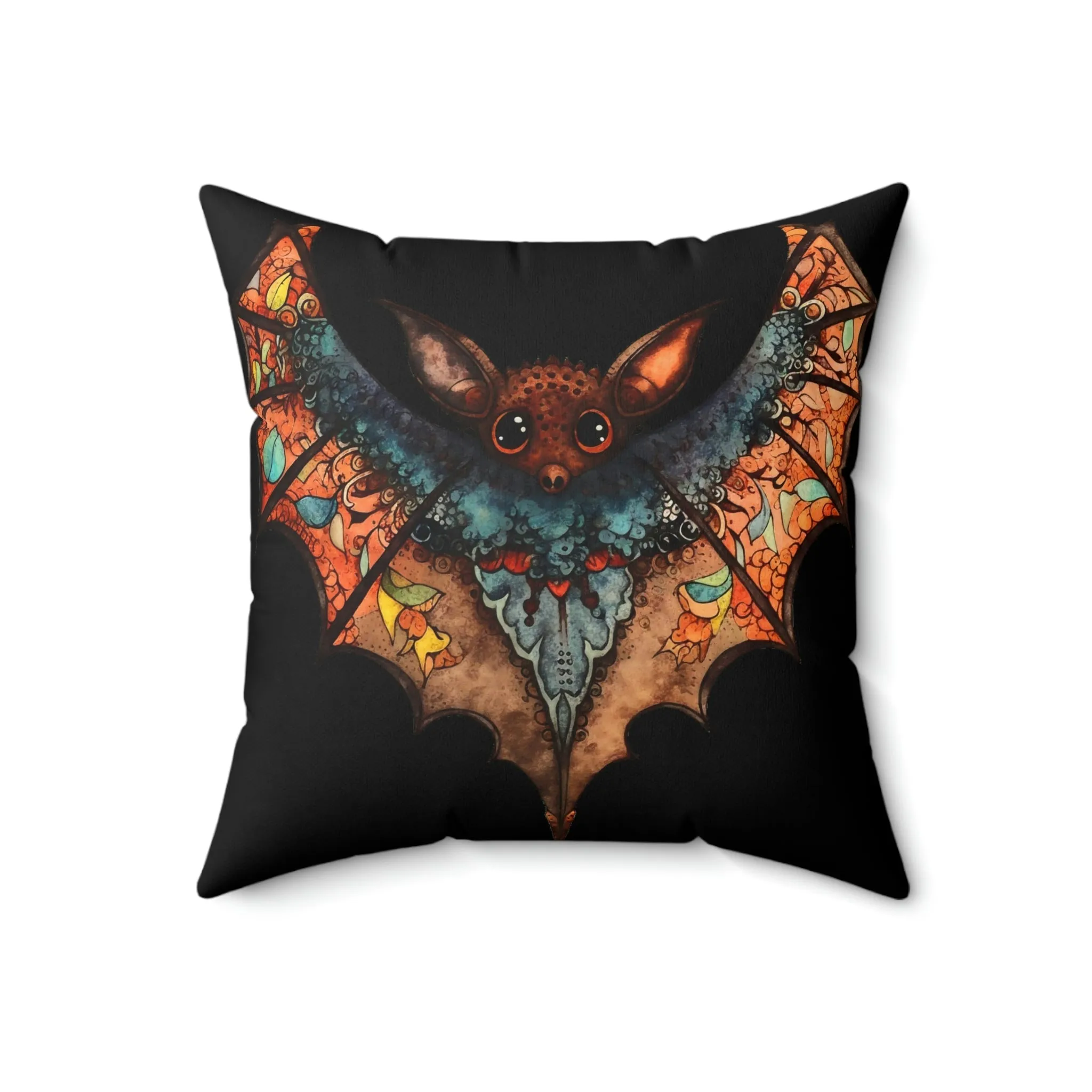Cute Gothic Bat Design Square Pillow - Goblincore Goth Style Gift for Yourself or Your Witchy Loved Ones