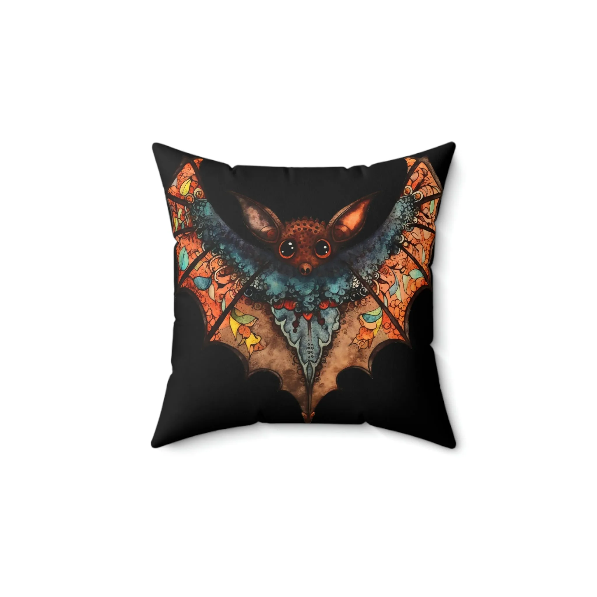 Cute Gothic Bat Design Square Pillow - Goblincore Goth Style Gift for Yourself or Your Witchy Loved Ones
