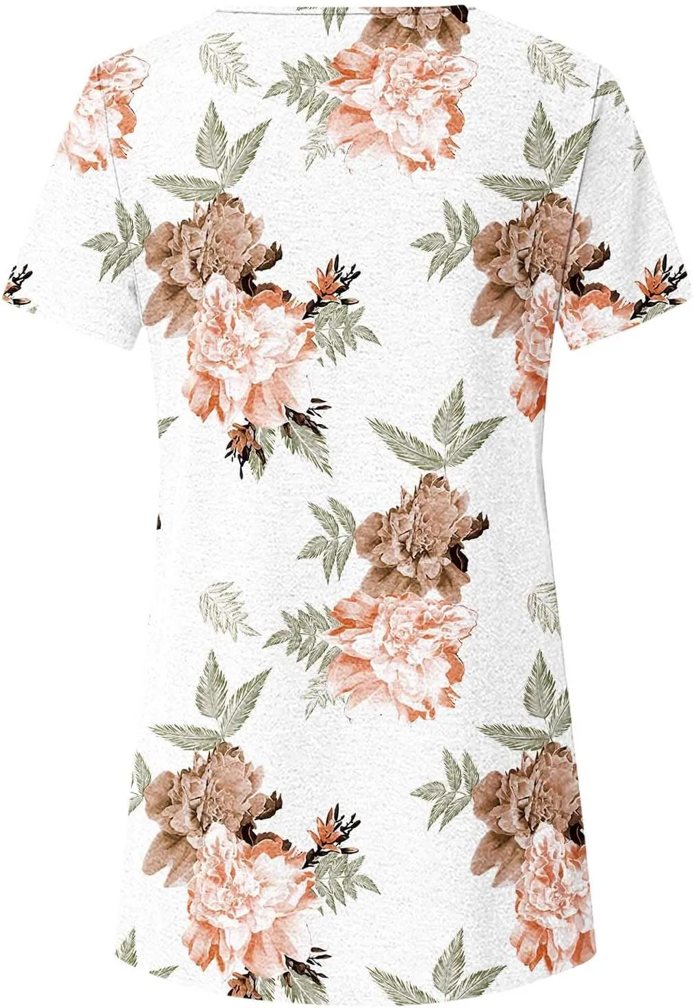 Cute Tops for Women Summer Boho Trendy Short Sleeve Tunic Tops Floral Print Flowy Blouses Fashion Ladies Clothes 2024