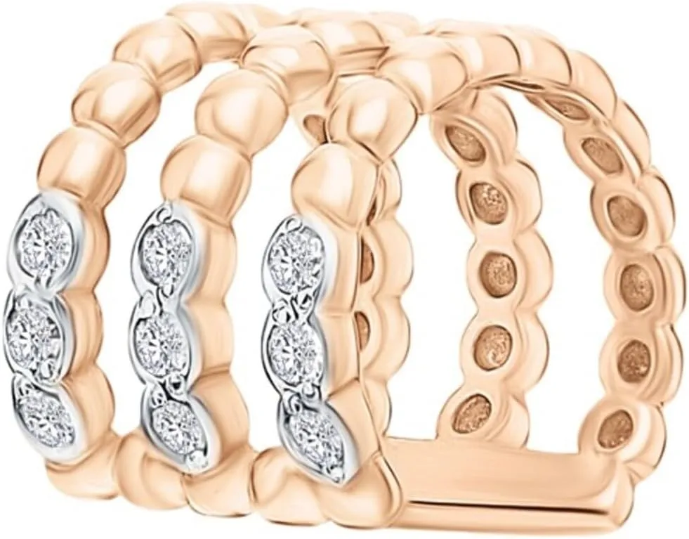 Diamond Ear Cuff in Gold, Non-Pierced Earring, Rose Gold Diamond (0.09ct) Cuff, Helix Piercing, Beautiful Jewelry, Gift For Women.