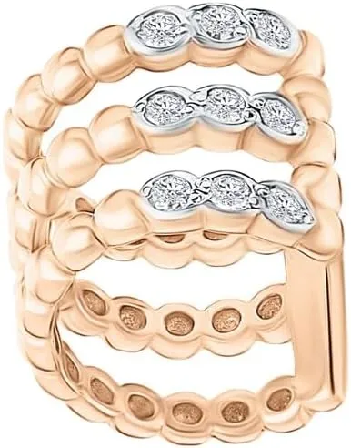 Diamond Ear Cuff in Gold, Non-Pierced Earring, Rose Gold Diamond (0.09ct) Cuff, Helix Piercing, Beautiful Jewelry, Gift For Women.