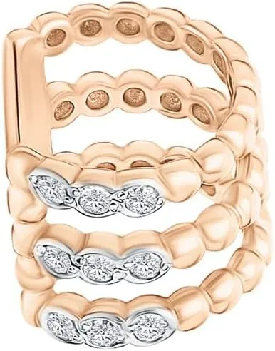Diamond Ear Cuff in Gold, Non-Pierced Earring, Rose Gold Diamond (0.09ct) Cuff, Helix Piercing, Beautiful Jewelry, Gift For Women.