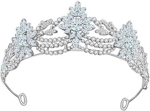 Diamond Tiara Luxury Cubic Zirconia Crown Crystal Bridal Tiara Cubic Zirconia Crown Rhinestone Prom Pageant Crown Bridal Tiara Wedding Hair Accessories