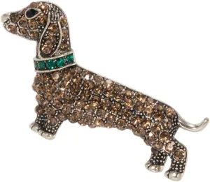 Dog Shaped Brooch with Rhinestones Stylish Pin for Clothing Decoration Accessory for Dog Lovers